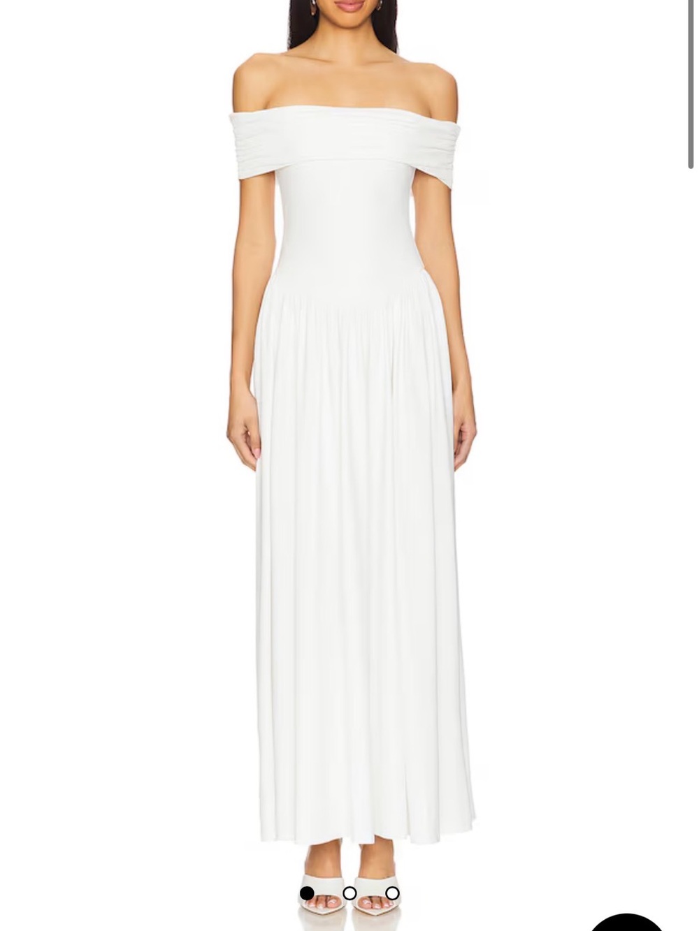 Revolve Off-Shoulder White Maxi Dress - Elegant Evening Maxi